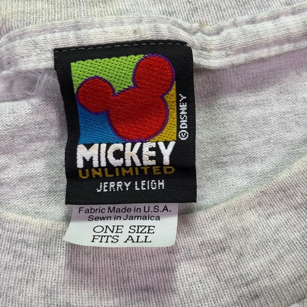 Vintage Mickey Unlimited Unisex T-Shirt OSFA Grey Patriotic Mickey Minnie 90s